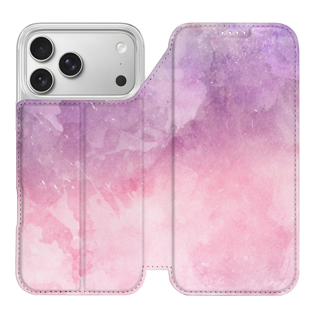 Telefoonhoesje Apple iPhone 18 Pro Max Pink Purple Paint boekcase aanzicht