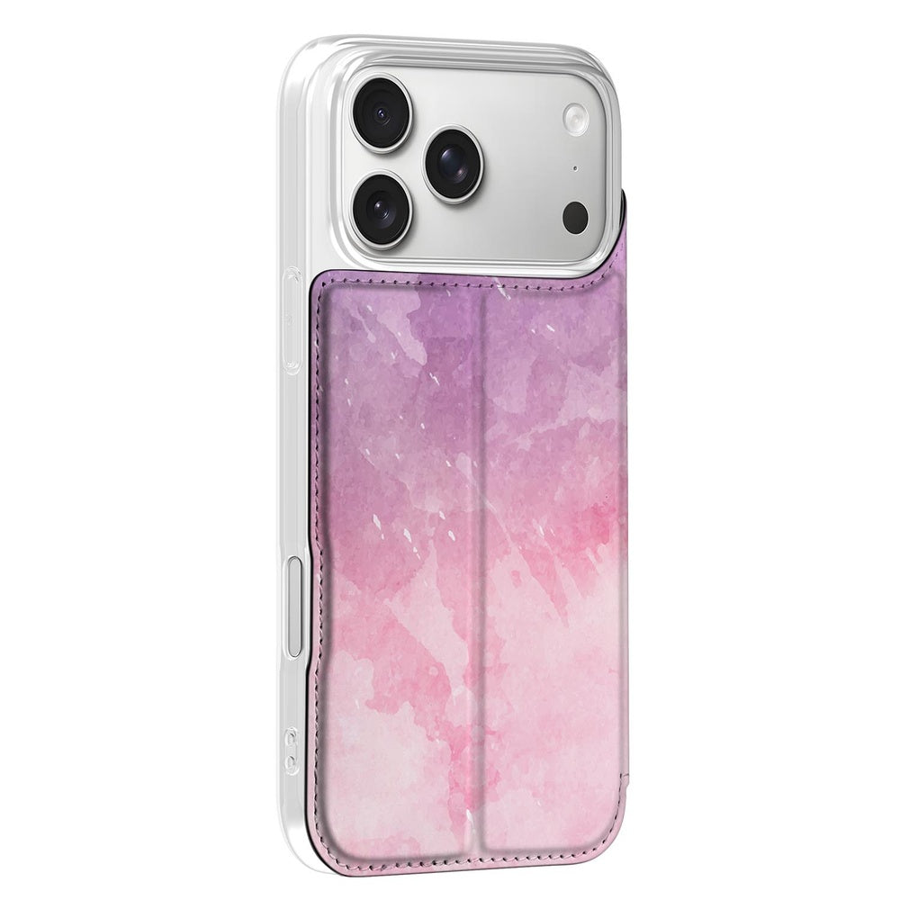 Telefoonhoesje Apple iPhone 18 Pro Max Pink Purple Paint book case zijaanzicht