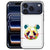 Panda Color iPhone 18 Pro Max hoesje met kleurrijke panda-illustratie op kunstleer