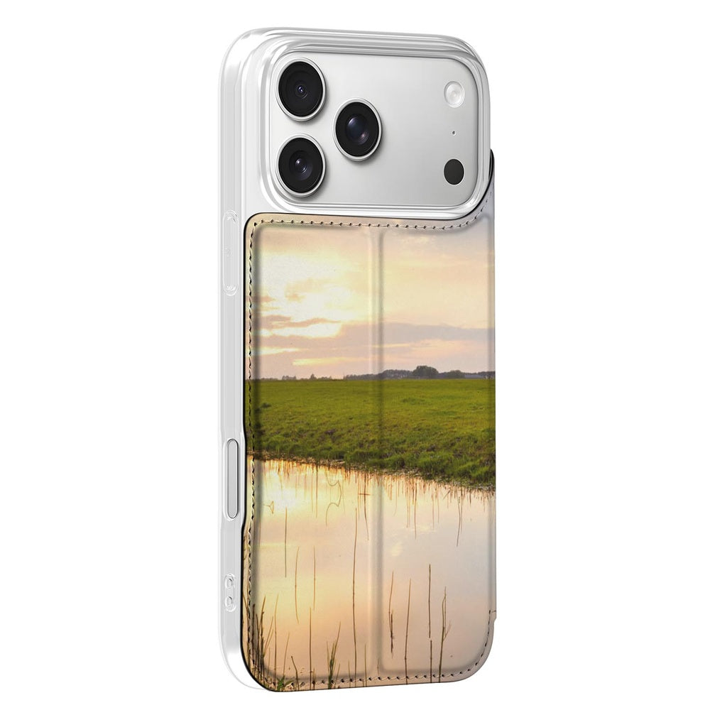 Telefoonhoesje Apple iPhone 18 Pro Max Koe boek hoesje zonsondergang landschap water