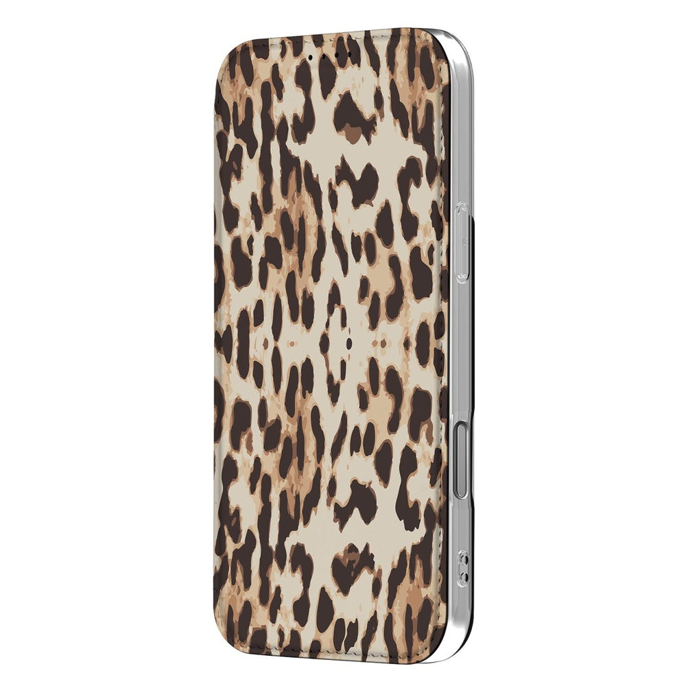 Book Case Apple iPhone 18 Pro Max Leopard boekenkast luipaard print zijkant