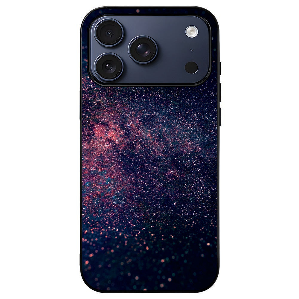iPhone 18 Pro Max in het Stars hoesje, paars-zwarte nachthemel in een zwart kader