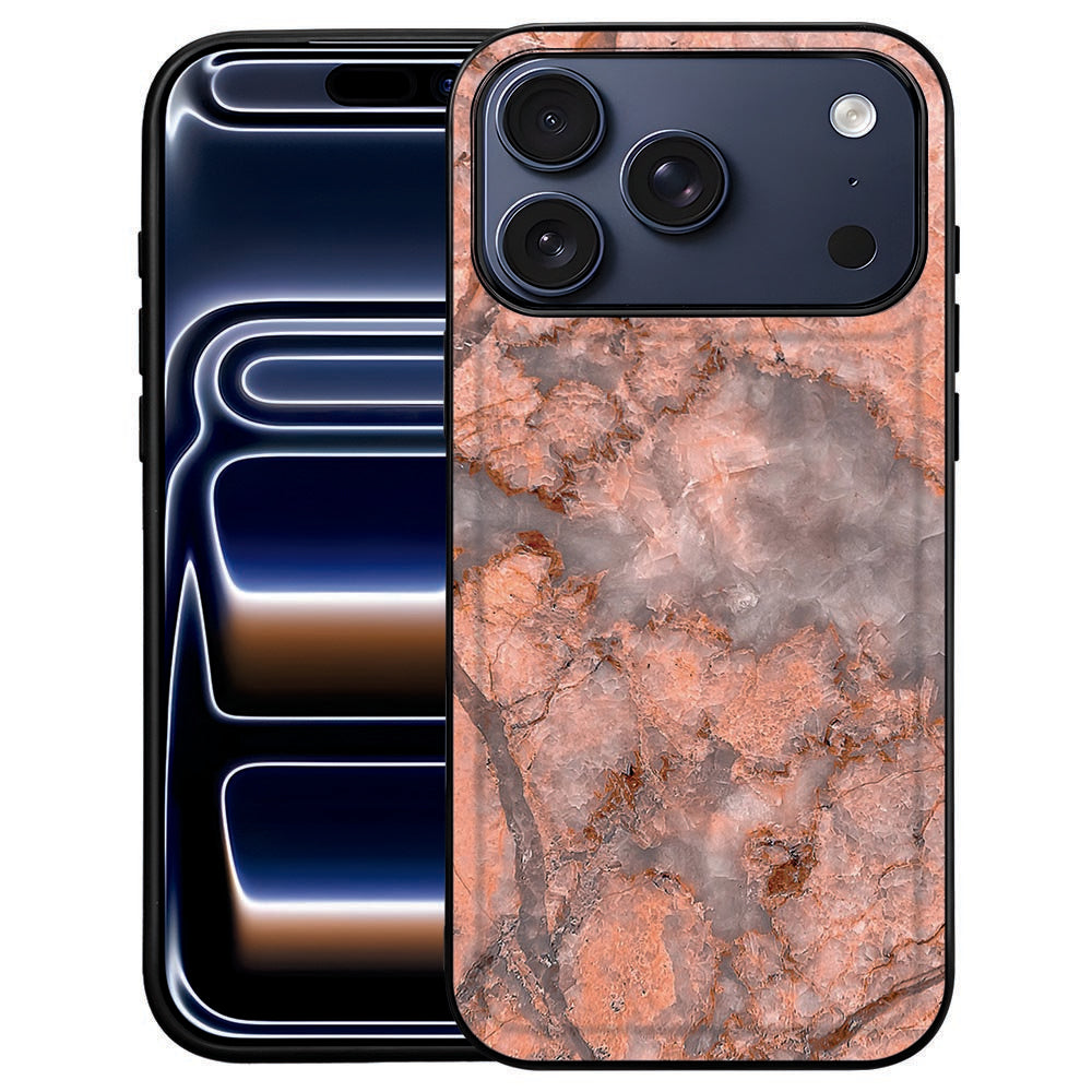 Marmer Oranje iPhone 18 Pro Max hoesje met warme oranje marmerprint en lichte aders