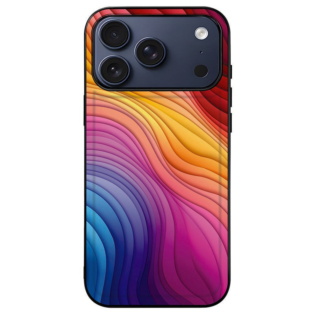 iPhone 18 Pro Max in het Regenboog hoesje met de kleuren achterop en vrij camera-eiland