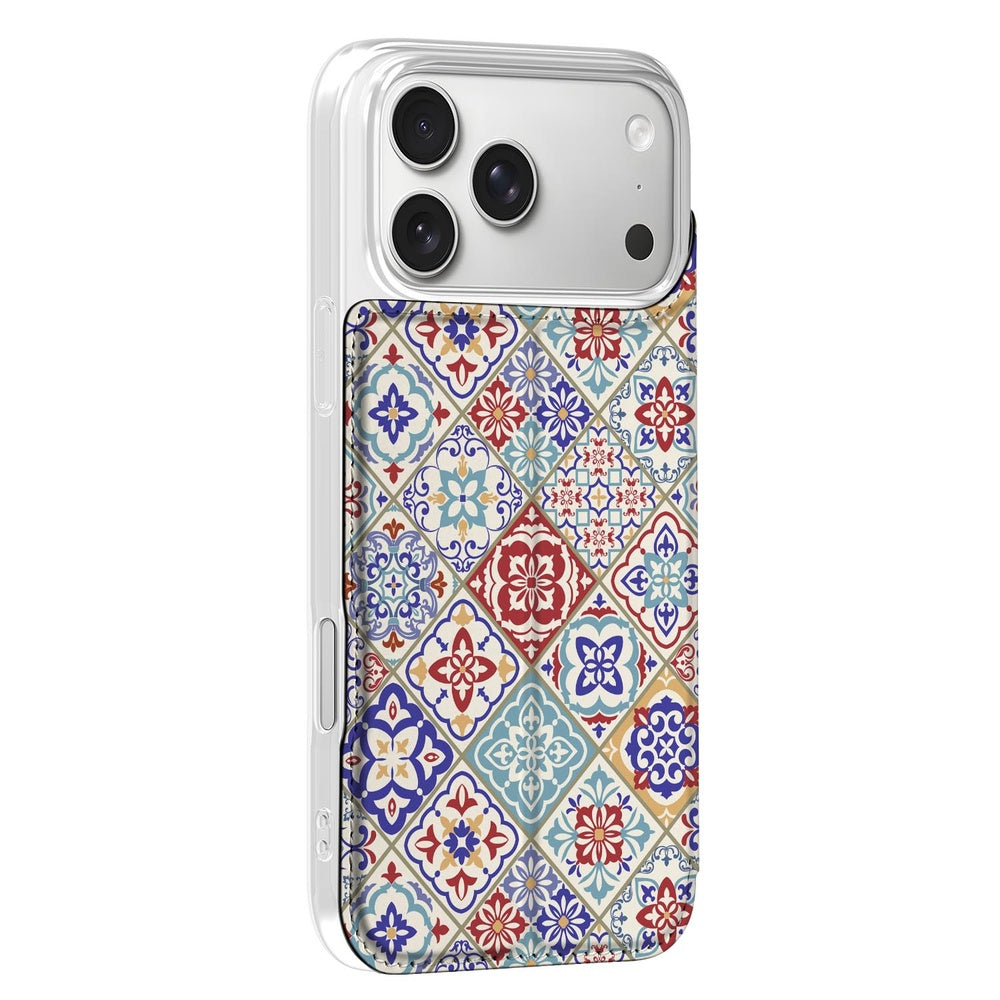 Book Wallet Case Apple iPhone 18 Pro Max Tiles Color kleurrijke tegels zijaanzicht