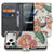 Pink Peacock portemonnee hoesje iPhone 18 Pro, geopend en gesloten naast elkaar