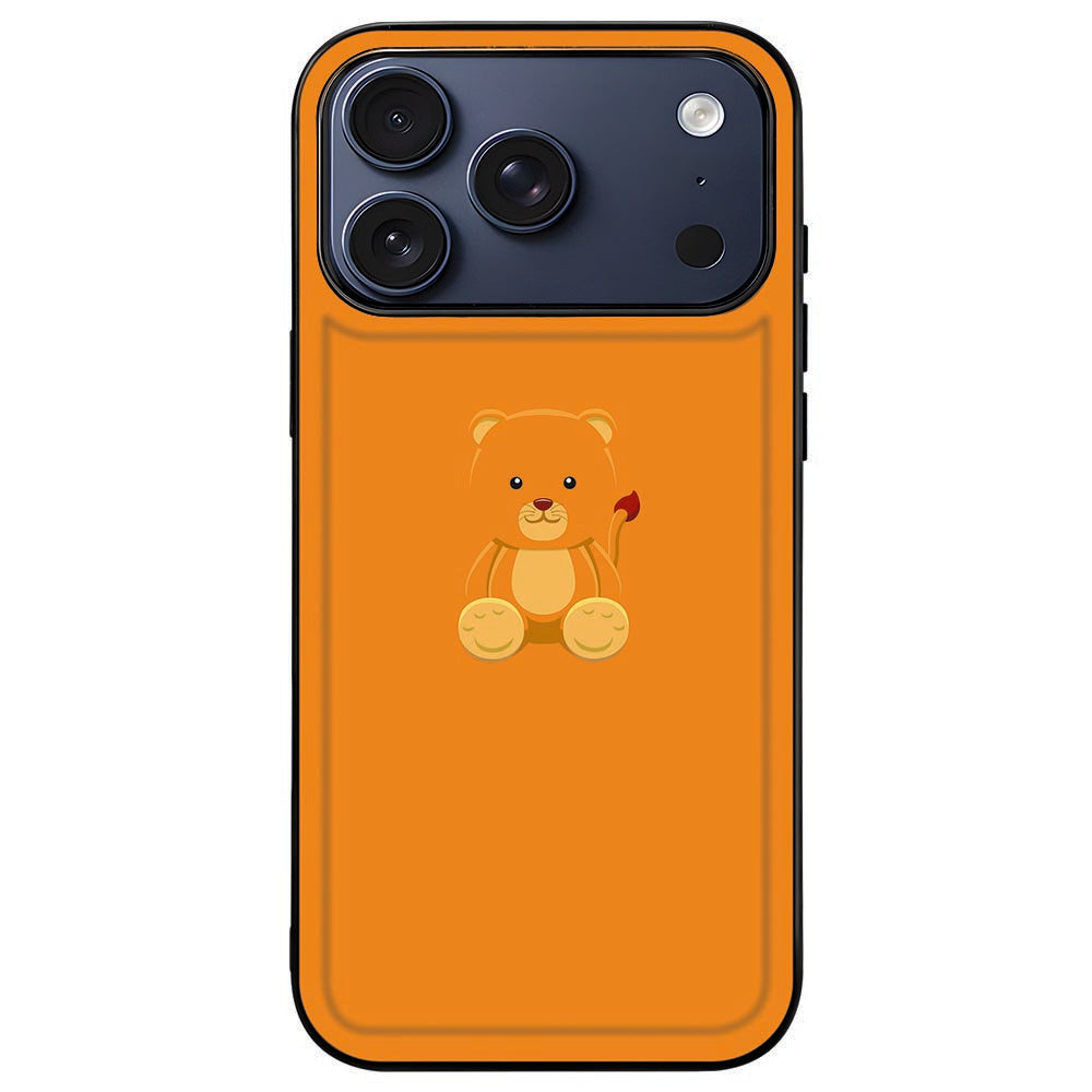 iPhone 18 Pro gestoken in de oranje Baby Beer back cover met vrijgehouden camera-eiland