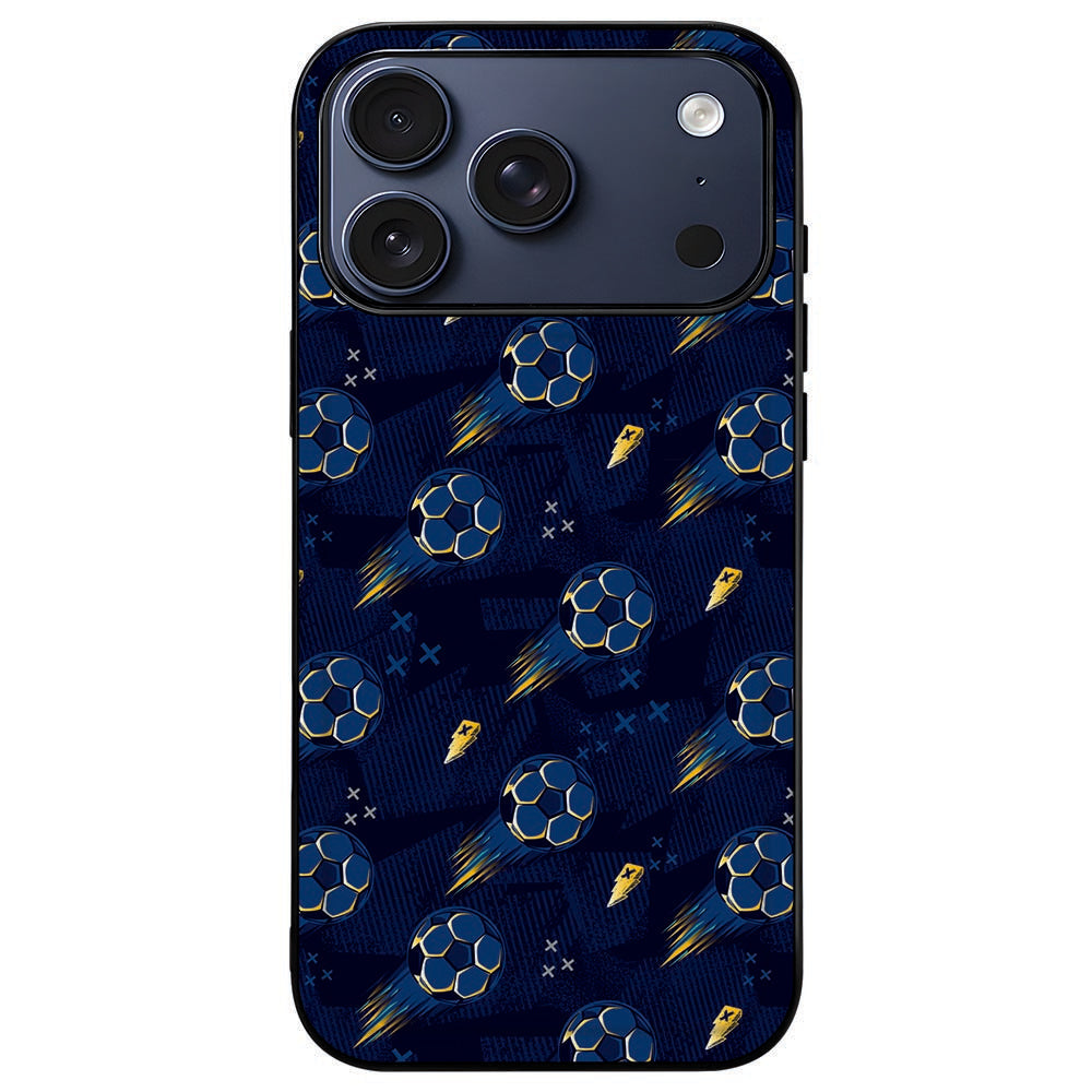 iPhone 18 Pro in het Voetbal hoesje met het camera-eiland vrij binnen de zwarte rand