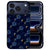 Blauw voetbalpatroon op de witte achterkant van het iPhone 18 Pro hoesje Voetbal