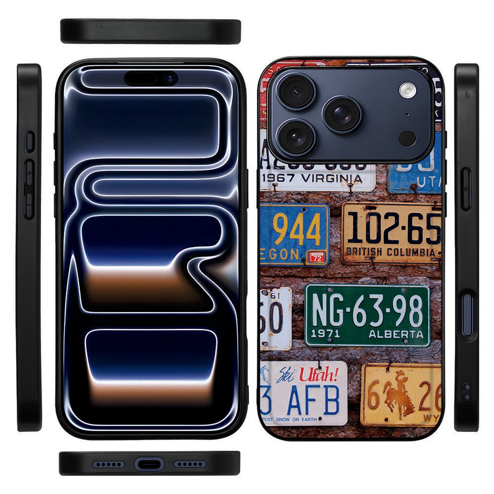 Zijaanzicht van de zwarte TPU-rand van de Kentekenplaten back cover voor iPhone 18 Pro