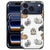 Konijntjes iPhone 18 Pro Max hoesje met kleine konijntjes in wit, bruin en grijs op kunstleer