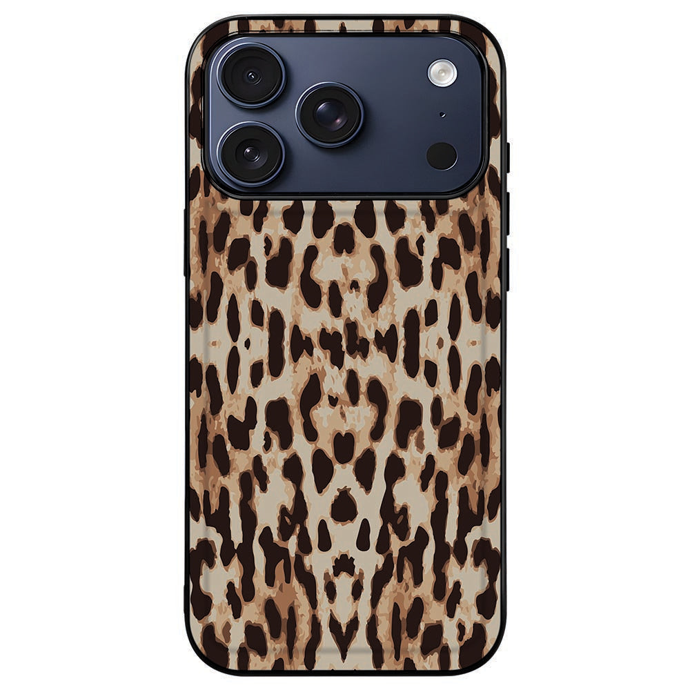 iPhone 18 Pro Max met het Leopard hoesje om, luipaardprint in een zwart kader