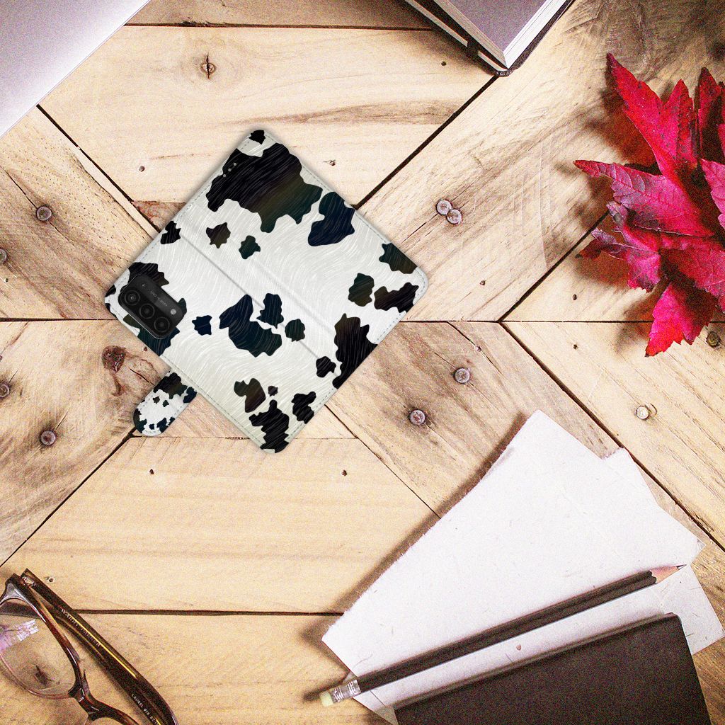 OPPO A54 5G A74 5G A93 5G Telefoonhoesje met Pasjes Koeienvlekken design koeienvlekken aanzicht