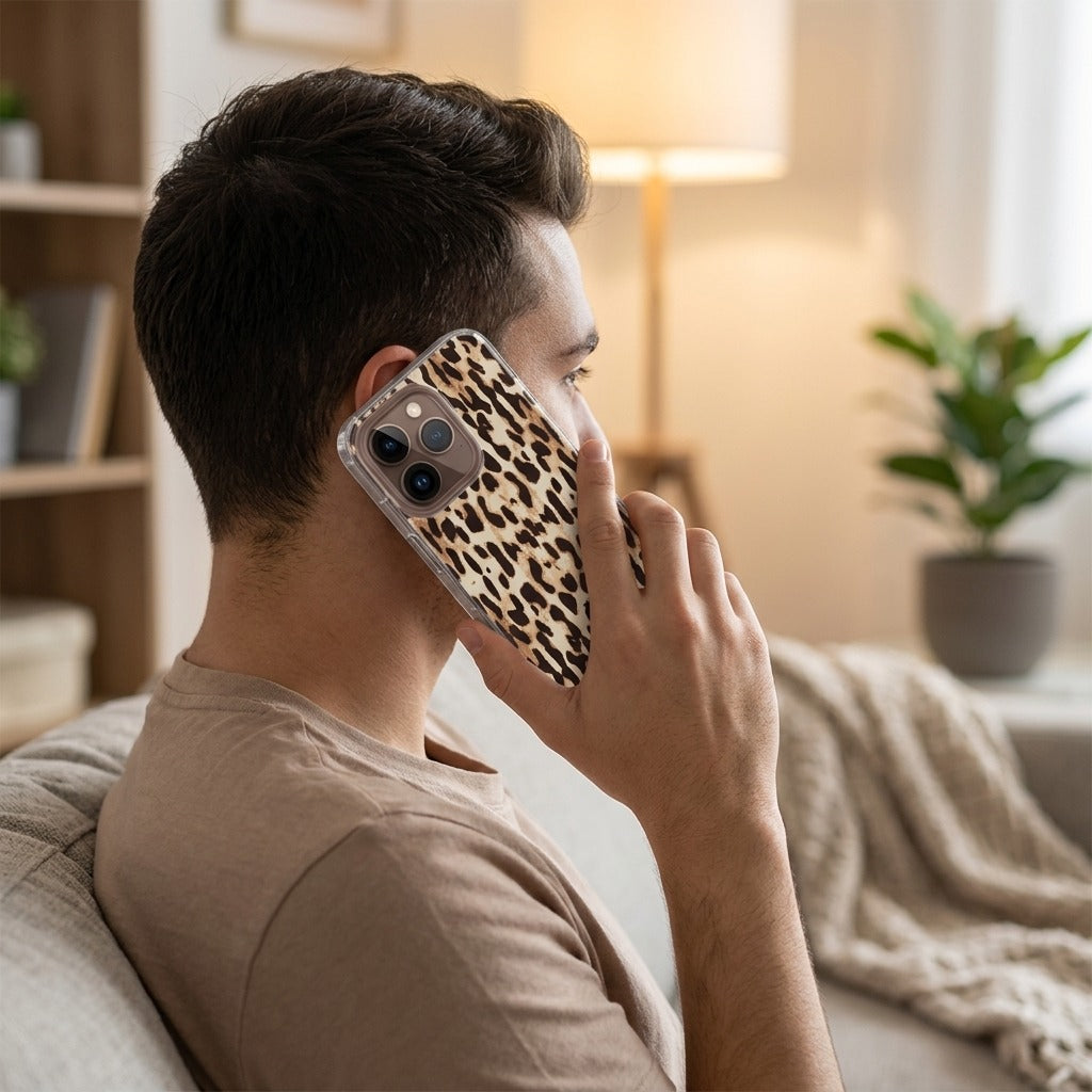 OPPO Reno15 Pro Siliconen hoesje Leopard - lifestyle foto