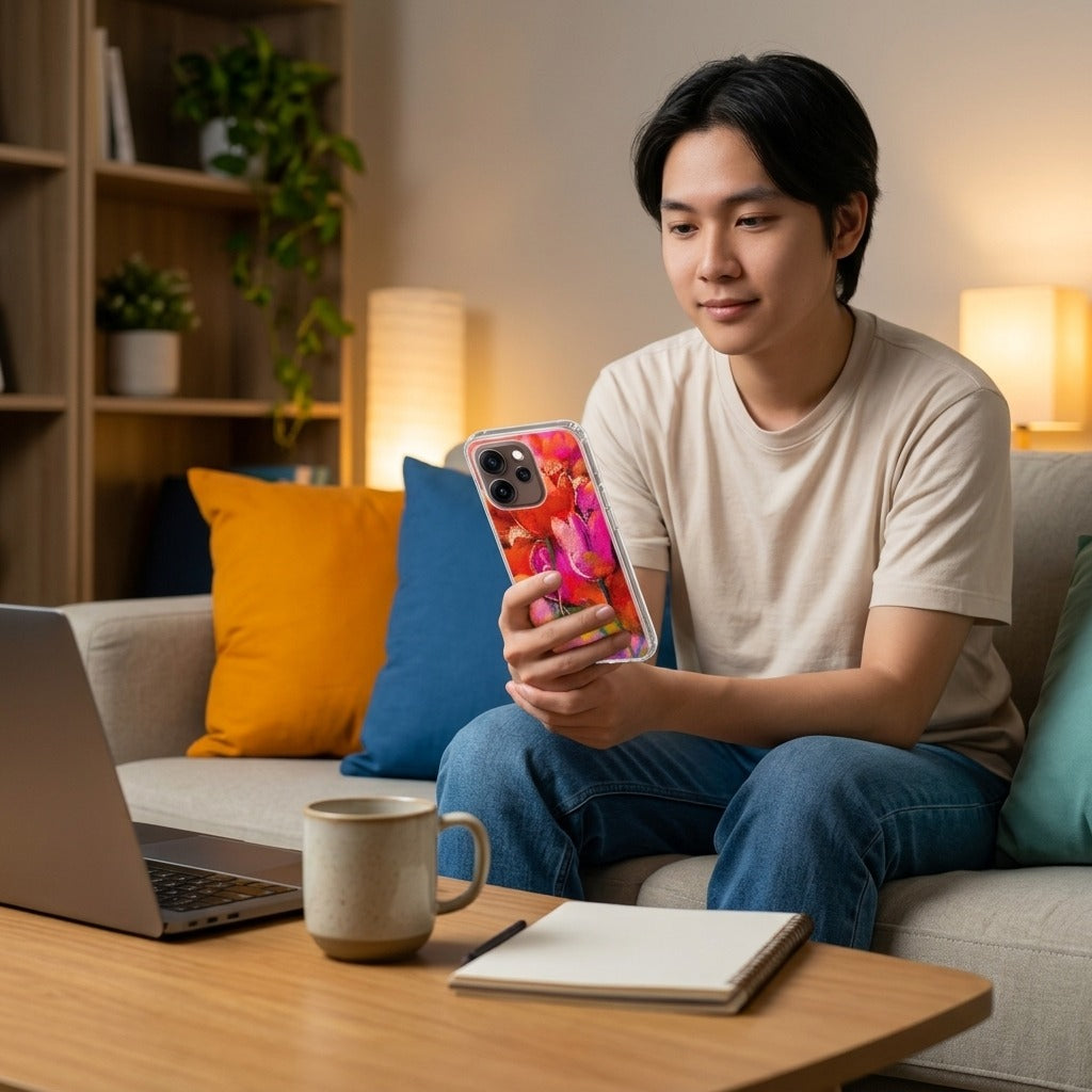 OPPO Reno15 Pro Softcase Back cover Tulips - lifestyle foto