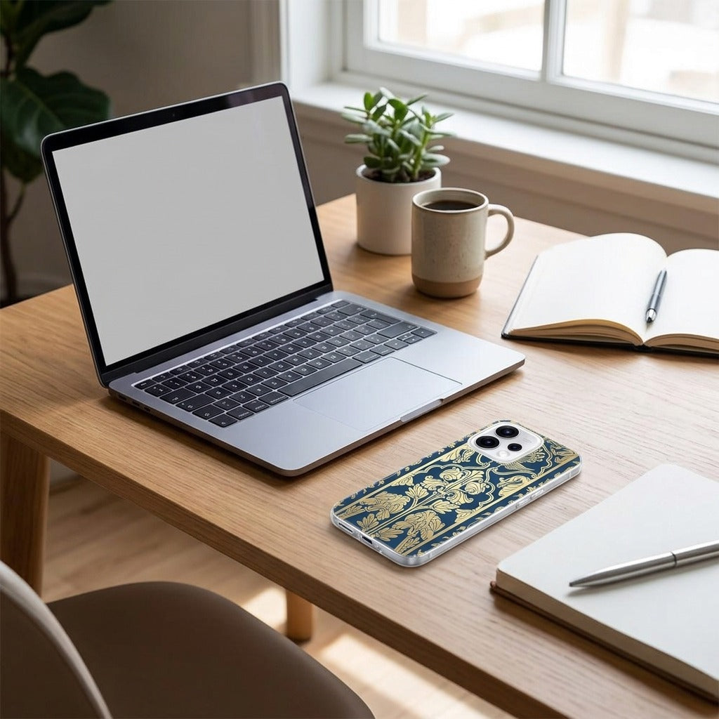 Siliconen hoesje OPPO Reno15 Beige Flowers - lifestyle foto in huiselijke setting