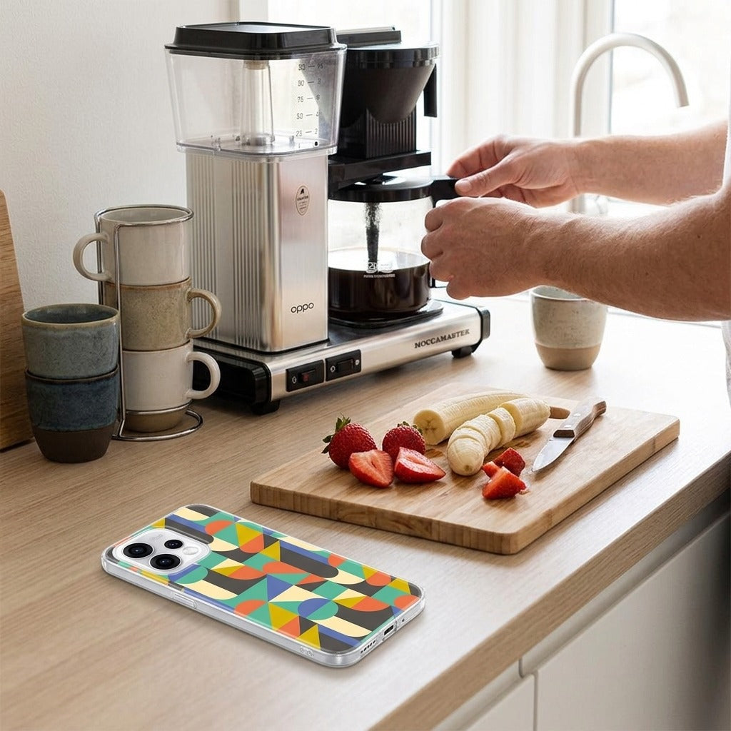 OPPO Reno15 hoesje Funky Retro - lifestyle foto in huiselijke setting
