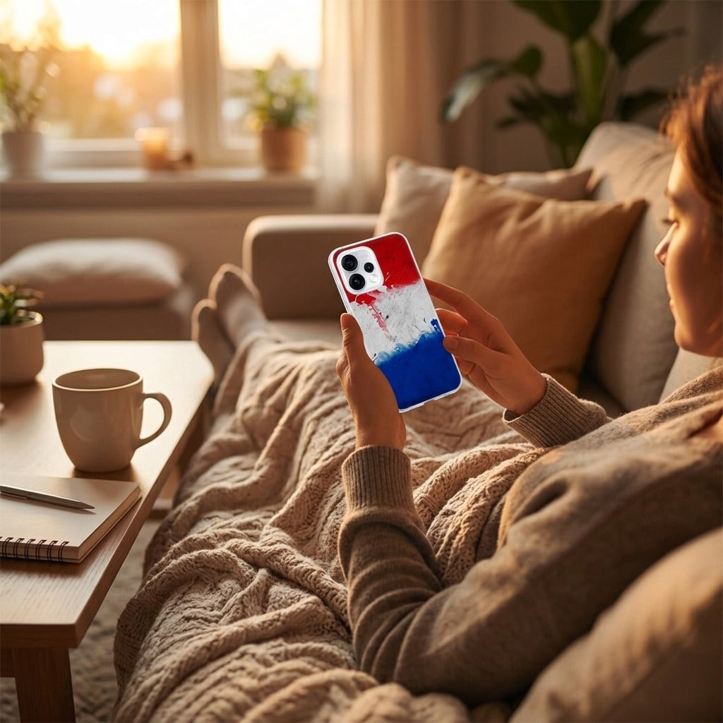 TPU hoesje OPPO Reno15 Nederland - lifestyle foto in huiselijke setting