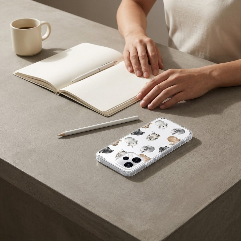 OPPO Reno15 telefoonhoesje Konijntjes - lifestyle foto in huiselijke setting