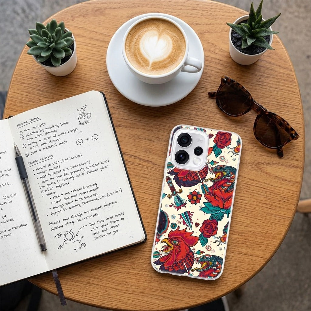 OPPO Reno15 telefoonhoesje Old Skool - lifestyle foto in huiselijke setting