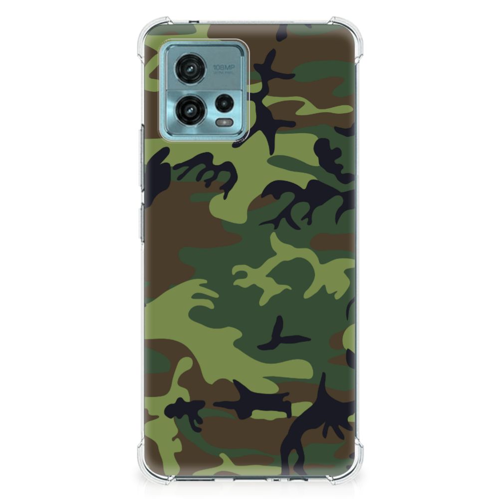 otorola Moto G72 Doorzichtige Silicone Hoesje Army Dark B2C Telecom