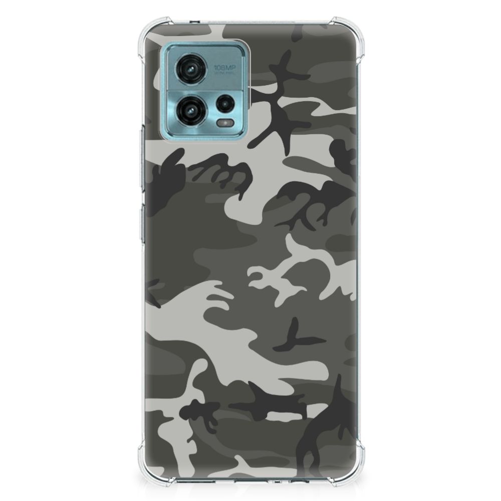 otorola Moto G72 Doorzichtige Silicone Hoesje Army Light camouflage ontwerp voorkant