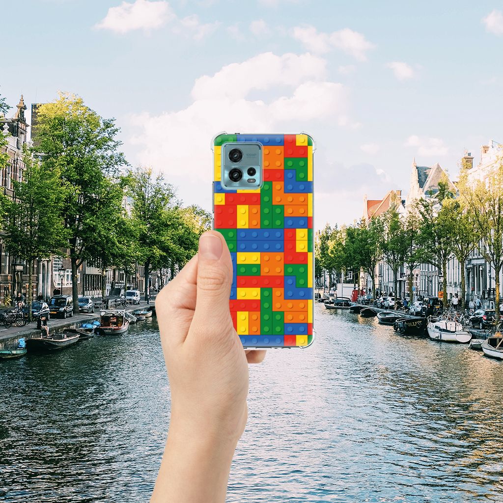 otorola Moto G72 Doorzichtige Silicone Hoesje Blokken B2C Telecom
