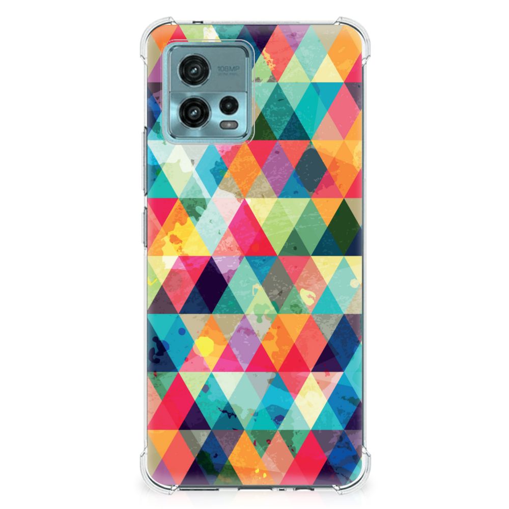 otorola Moto G72 Doorzichtige Silicone Hoesje Geruit B2C Telecom