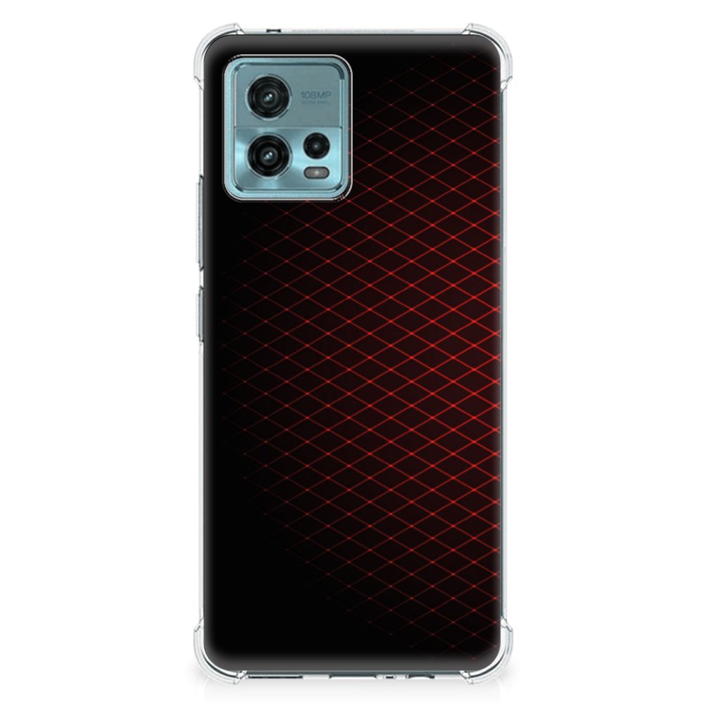 otorola Moto G72 Doorzichtige Silicone Hoesje Geruit Rood B2C Telecom