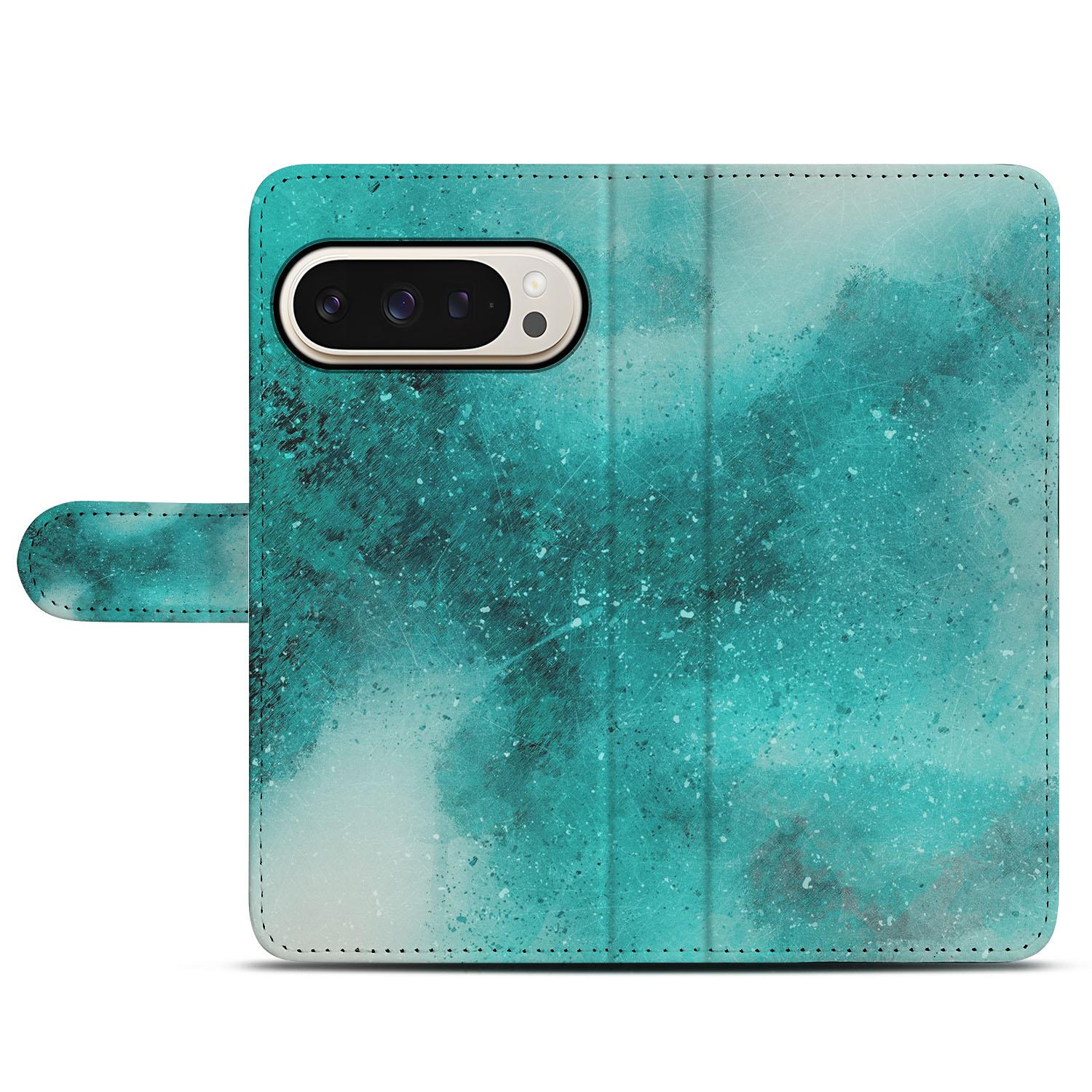 Bookcase Hoesje Google Pixel 10 Pro | Painting Blue boekcase hoesje abstract blauw design