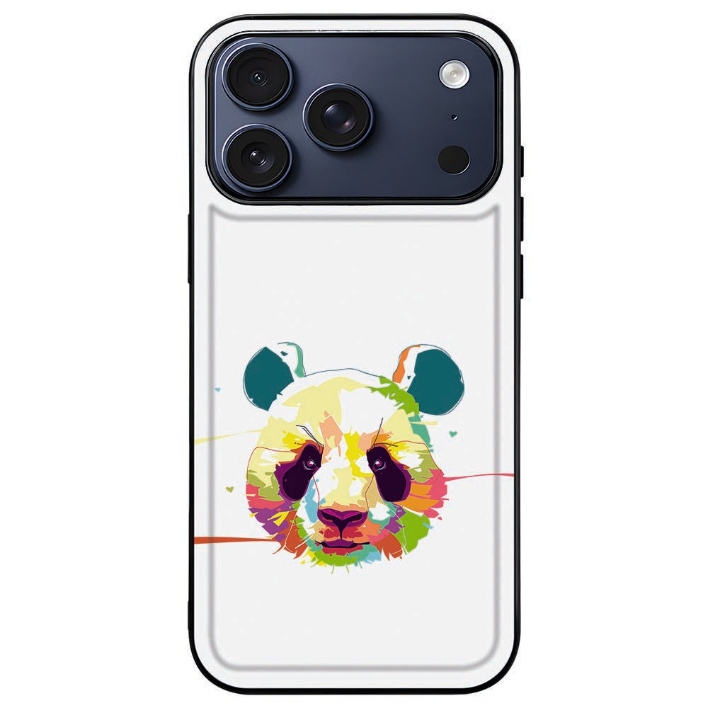 iPhone 18 Pro in de Panda Color backcover, achterkant met kleurrijke panda
