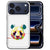 Zwart-witte panda tussen felle kleuren op de achterkant van het Panda Color iPhone 18 Pro hoesje