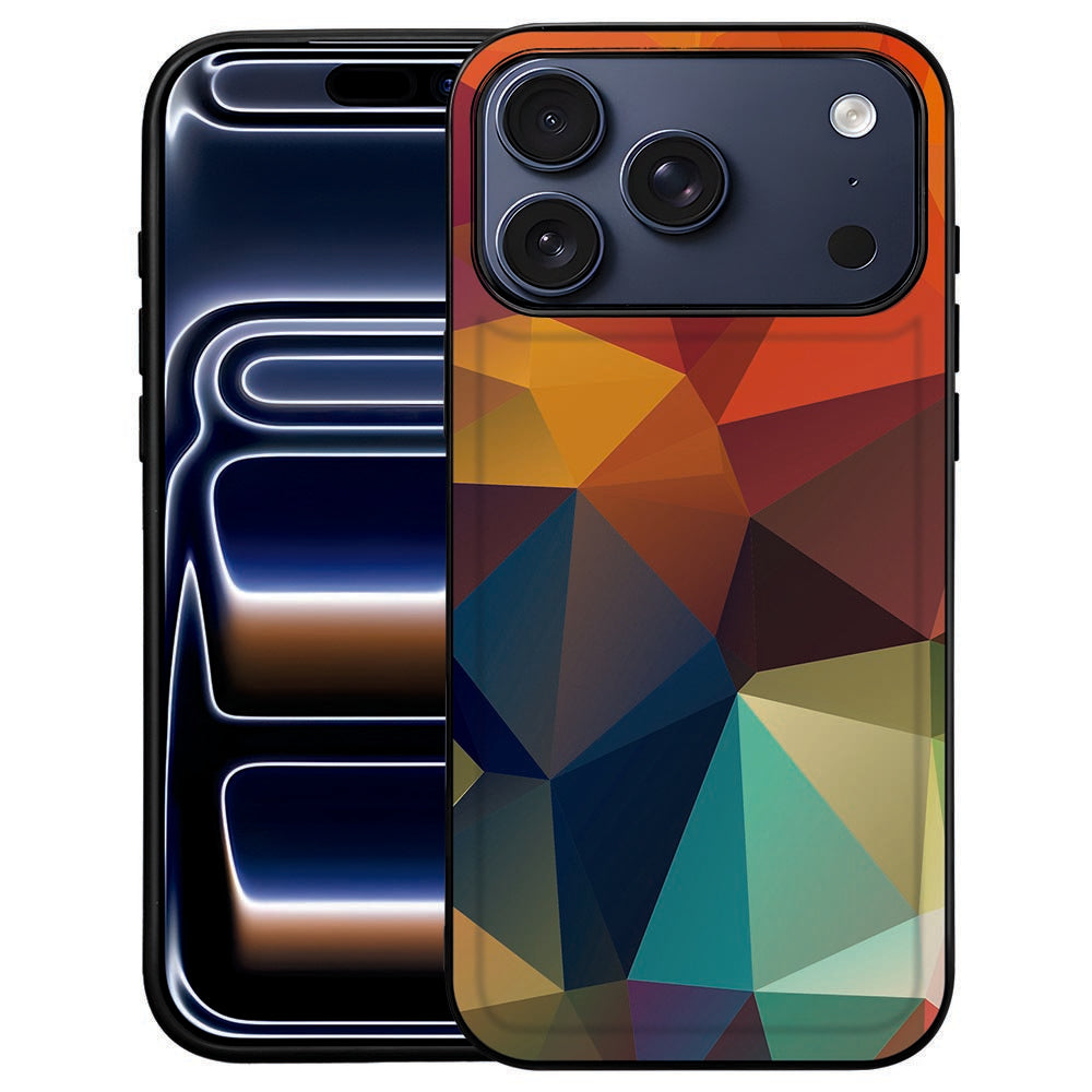 Polygon Color iPhone 18 Pro Max hoesje met veelkleurig veelhoekenpatroon op de achterkant