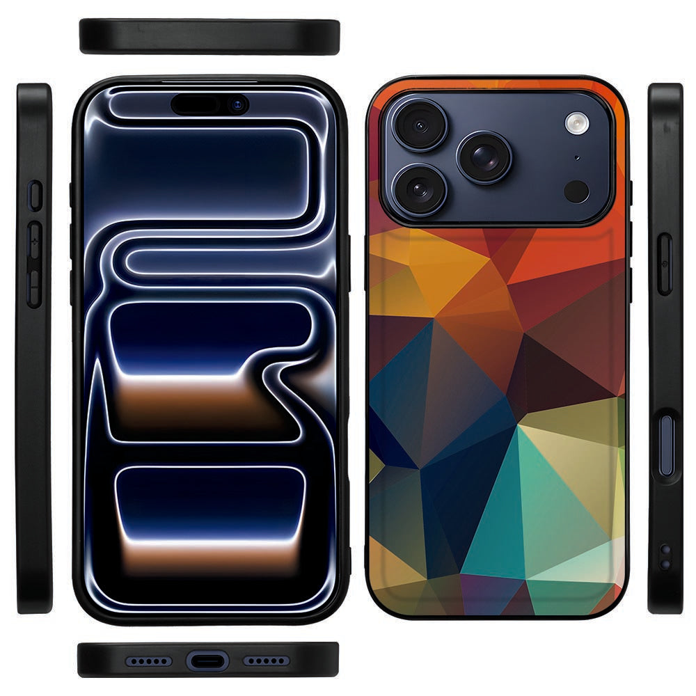 Zijaanzicht van de zwarte rand op het Polygon Color hoesje voor iPhone 18 Pro Max