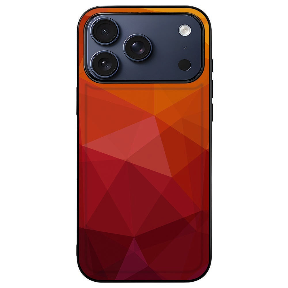 iPhone 18 Pro met Polygon Red back cover, rood patroon rond het camera-eiland
