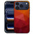Polygon Red hoesje iPhone 18 Pro Max, rode veelhoekfacetten op de kunstleren achterkant