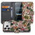 Portemonnee hoesje Flowers voor iPhone 18 Pro, open en gesloten naast elkaar met roze bloemenprint