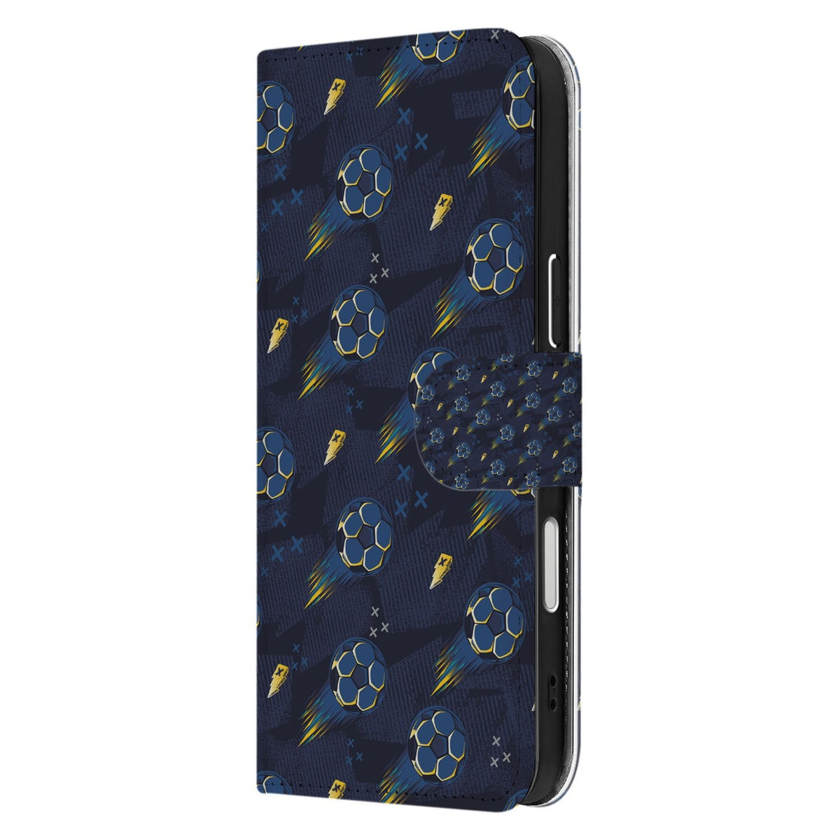 Zijkant van het Voetbal portemonnee hoesje voor de iPhone 18 Pro met sluitlip