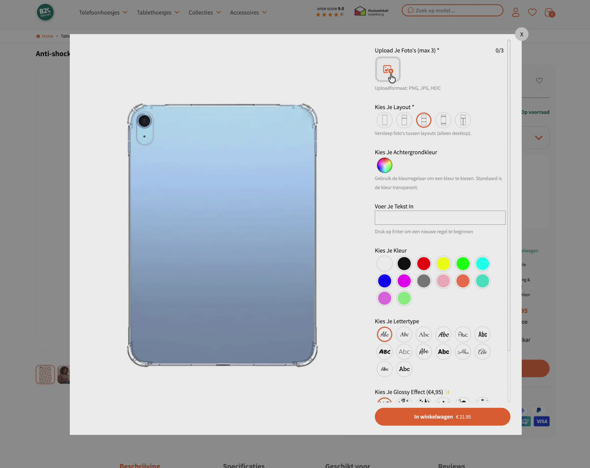 Tablet TPU Back Cover hoesje ontwerpen met eigen foto | Instructievideo tablethoesje personaliseren