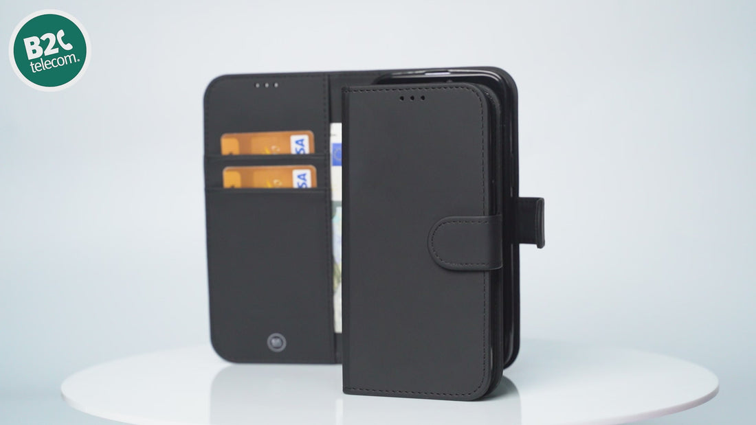 Samsung Galaxy S22 Bookcase Hoesje Zwart met Pasjeshouder voorzijde