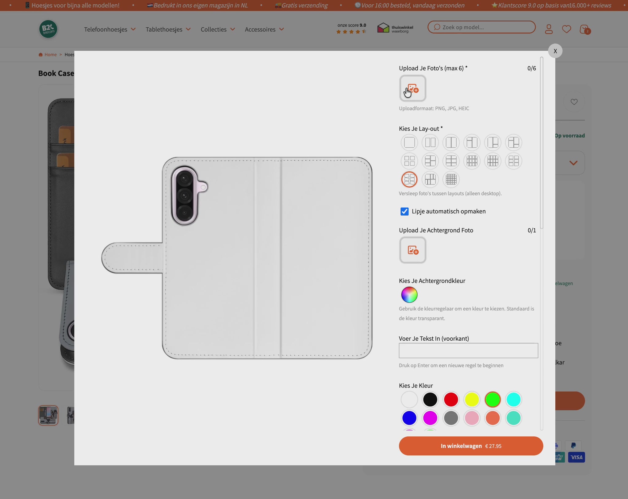 Bookcase hoesje ontwerpen met eigen foto | Instructievideo hoesje personaliseren
