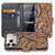 Portemonnee hoesje iPhone 18 Pro Retro open en dicht, met de geometrische retrovormen in beeld