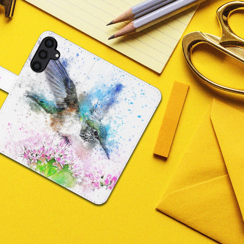 Hoesje Samsung Galaxy A15 Vogel kolibrie bloem ontwerp boven
