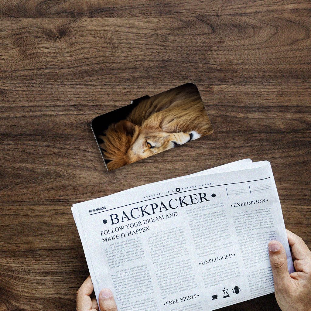 Samsung Galaxy A15 Telefoonhoesje met Pasjes Leeuw