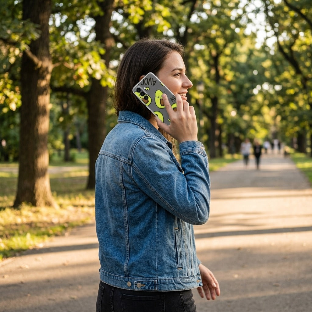 Back cover hoesje Samsung Galaxy A27 Avocado Singing - lifestyle foto in huiselijke setting