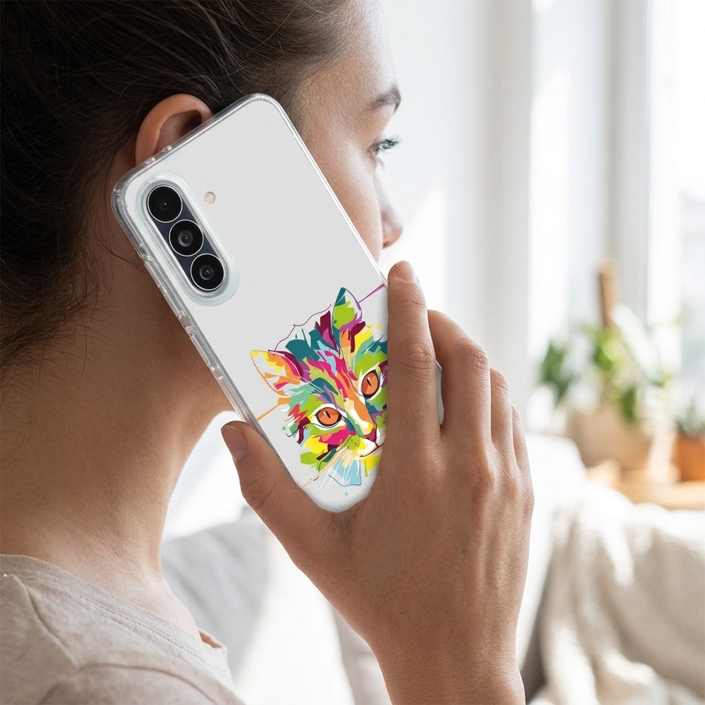 Samsung Galaxy A27 TPU hoesje Cat Color - lifestyle foto in huiselijke setting