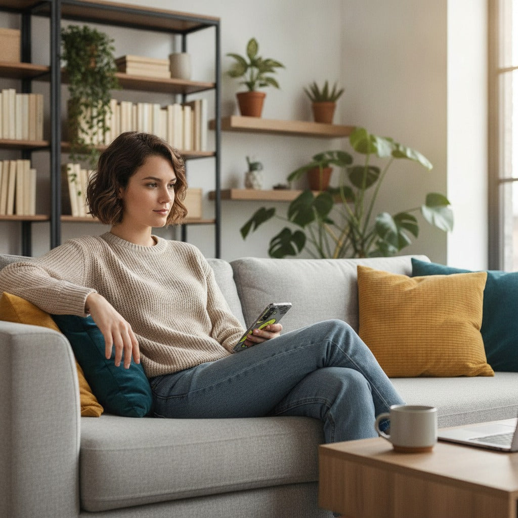 Samsung Galaxy A37 TPU Hoesje Avocado Singing - lifestyle foto in huiselijke setting