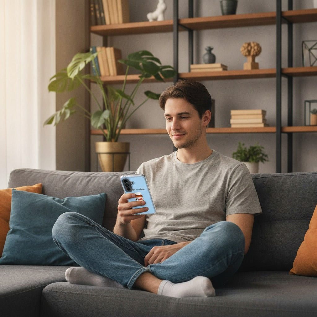 Samsung Galaxy A37 TPU Hoesje Nut Home - lifestyle foto in huiselijke setting