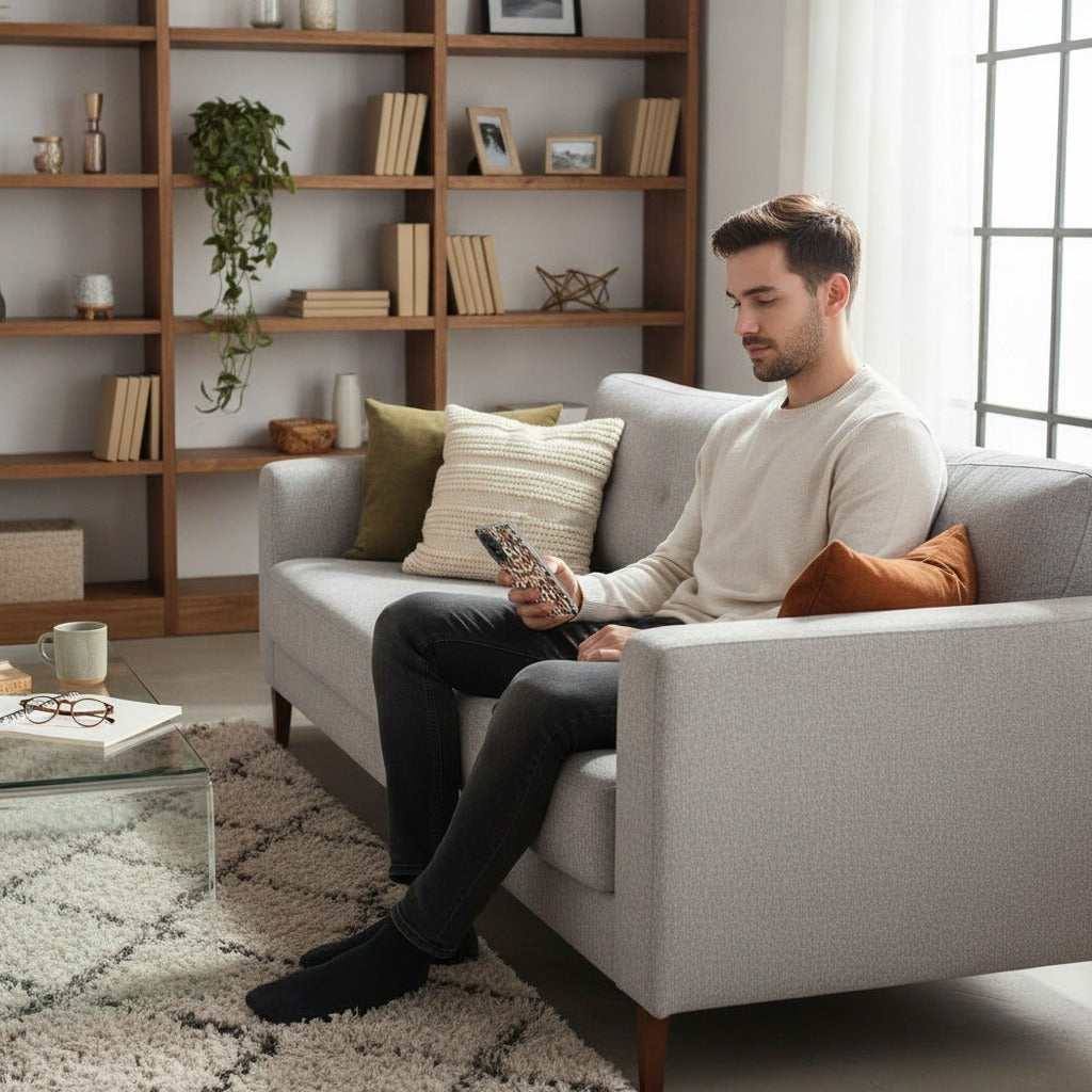 Samsung Galaxy A37 TPU Hoesje Leopard - lifestyle foto in huiselijke setting