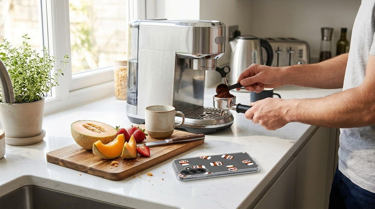 Samsung Galaxy A57 TPU Hoesje Nut Jar - lifestyle foto in huiselijke setting